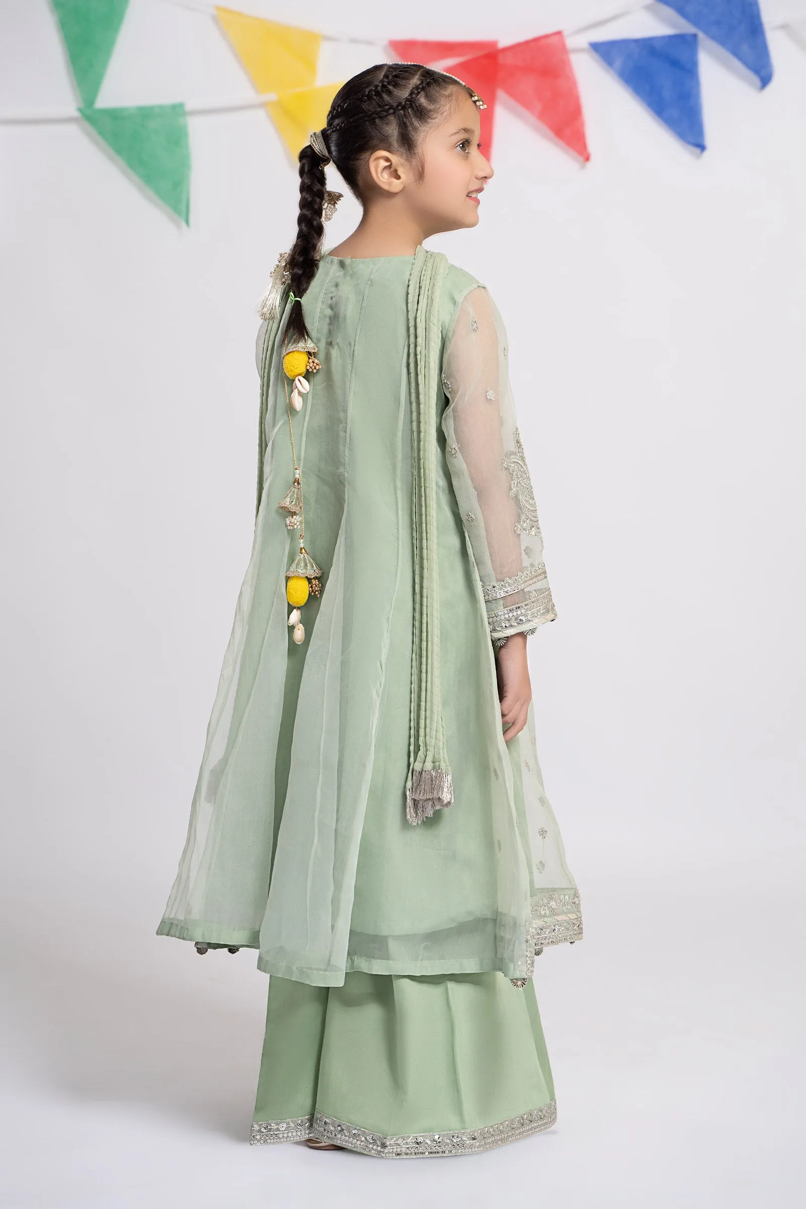 3 Piece Embroidered Organza Suit | MKS-EF24-15