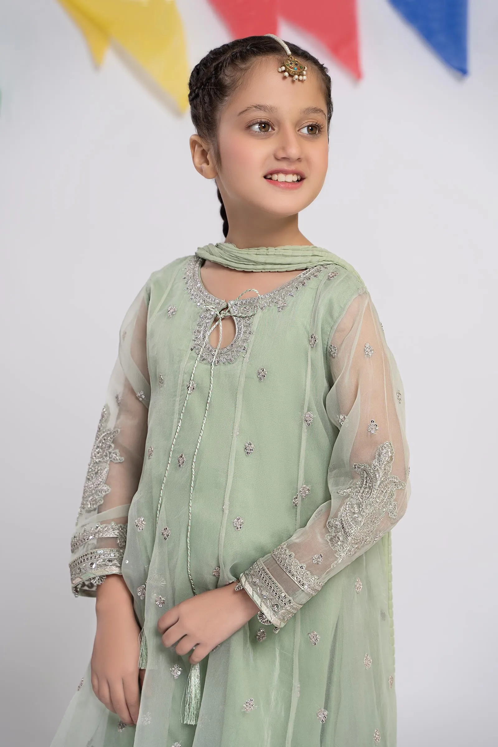 3 Piece Embroidered Organza Suit | MKS-EF24-15