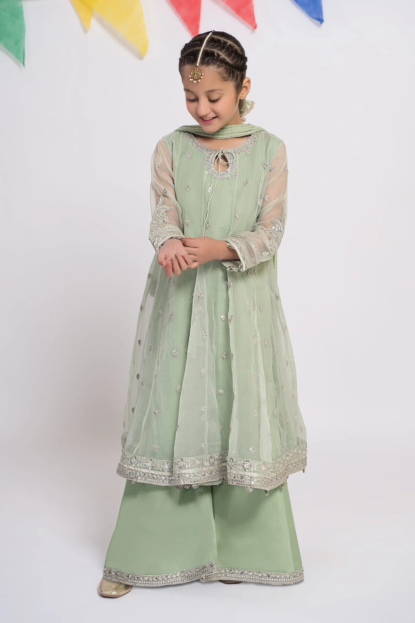 3 Piece Embroidered Organza Suit | MKS-EF24-15