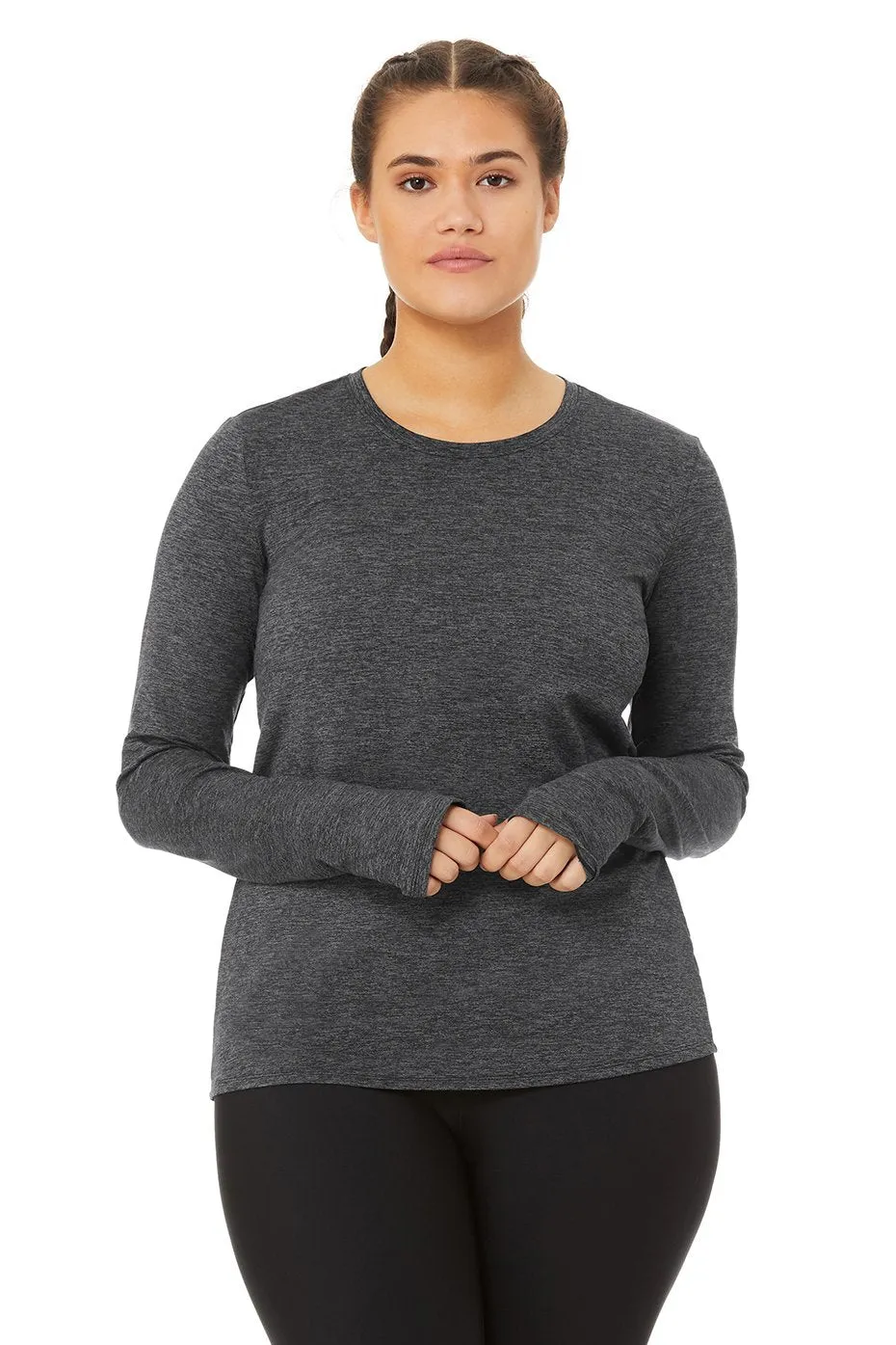 Alosoft Finesse Long Sleeve Top - Dark Heather Grey