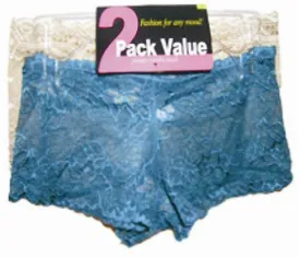 assorted lace boyshort 2-packs Case of 72