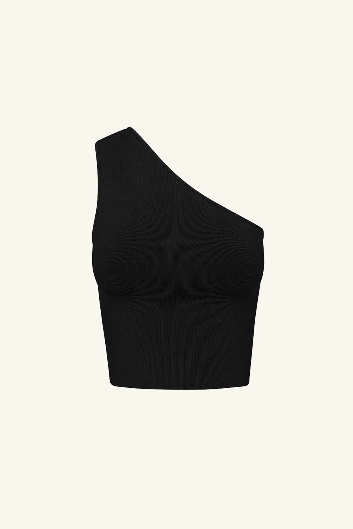 BASIC ONE SHOULDER TOP - BLACK