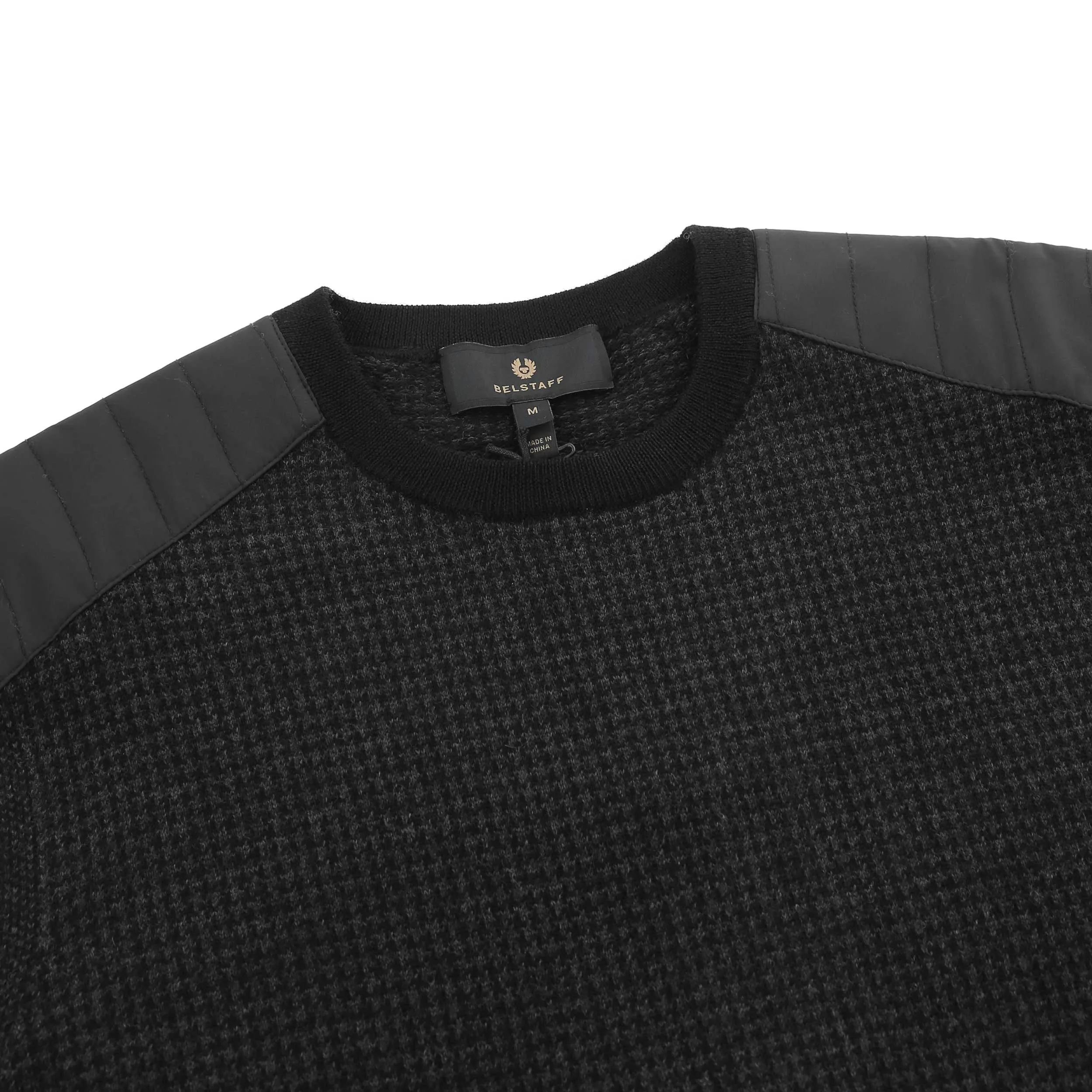 Belstaff Kerrigan Knitwear in Black Charcoal Houndstooth