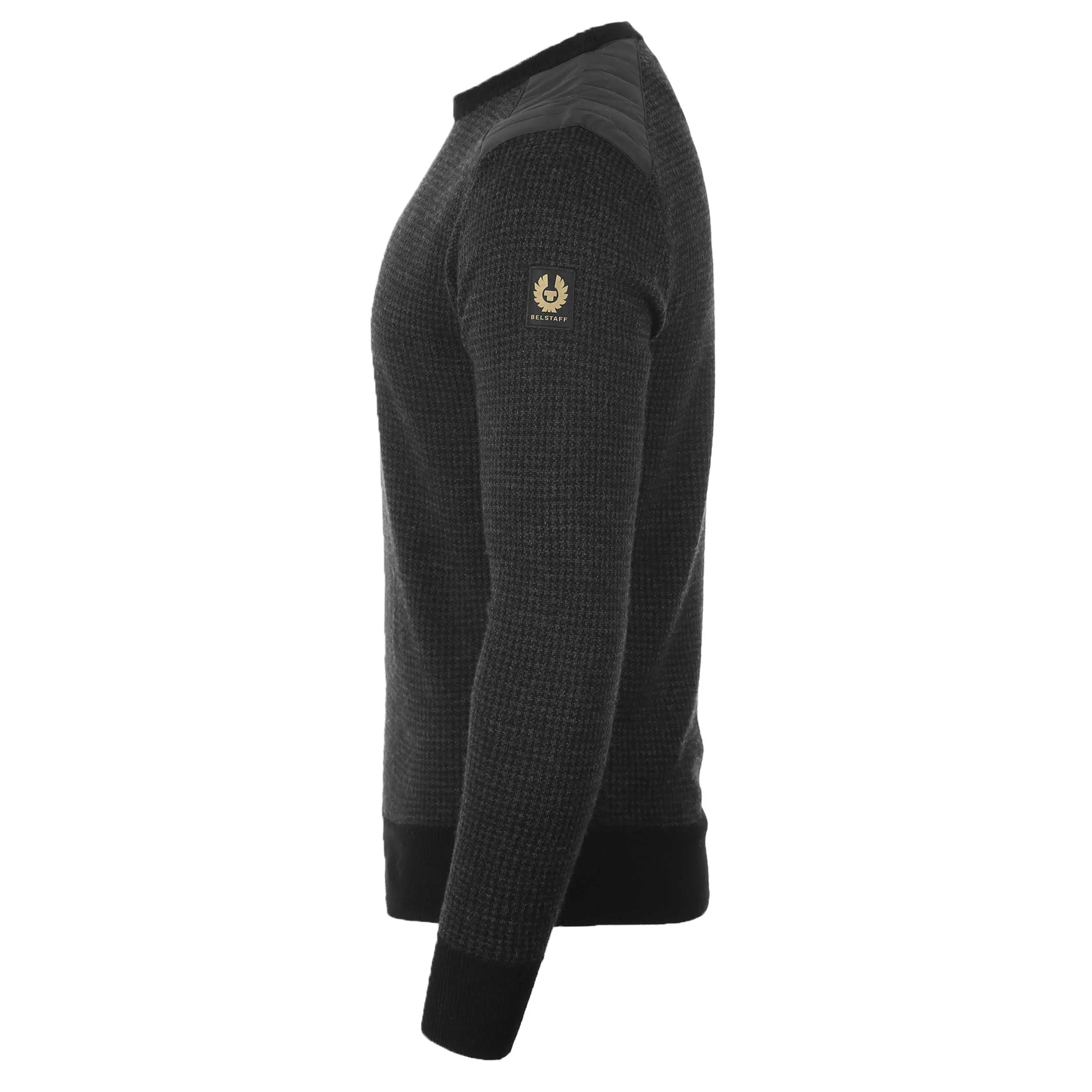 Belstaff Kerrigan Knitwear in Black Charcoal Houndstooth