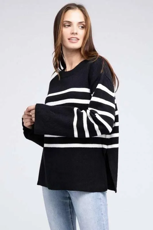 Bibi Ribbed Striped Sweater