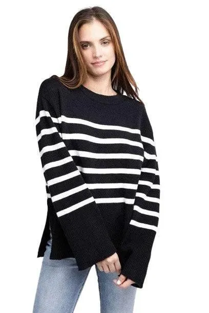 Bibi Ribbed Striped Sweater