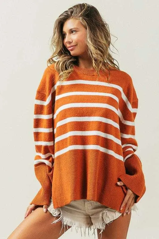 Bibi Ribbed Striped Sweater