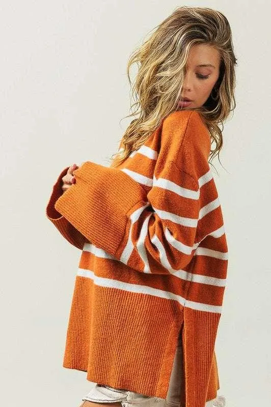 Bibi Ribbed Striped Sweater