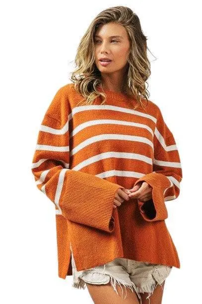 Bibi Ribbed Striped Sweater