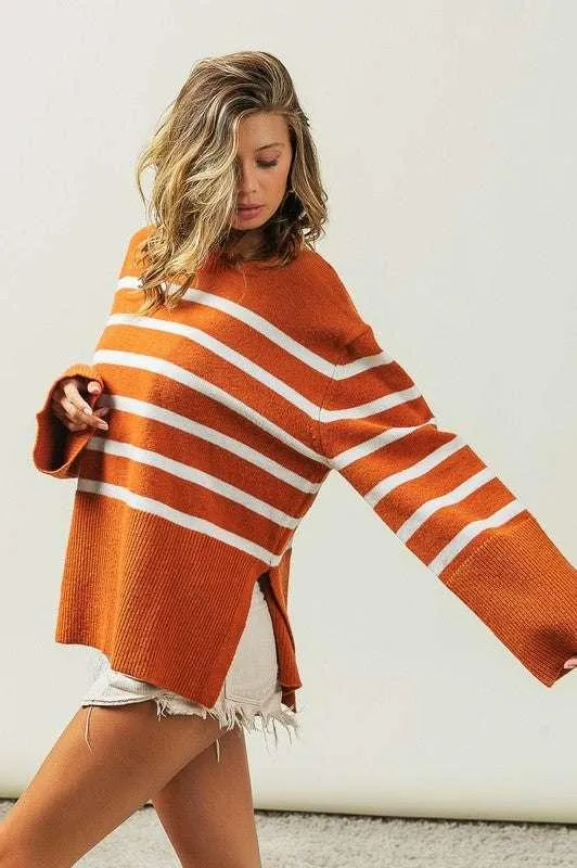 Bibi Ribbed Striped Sweater