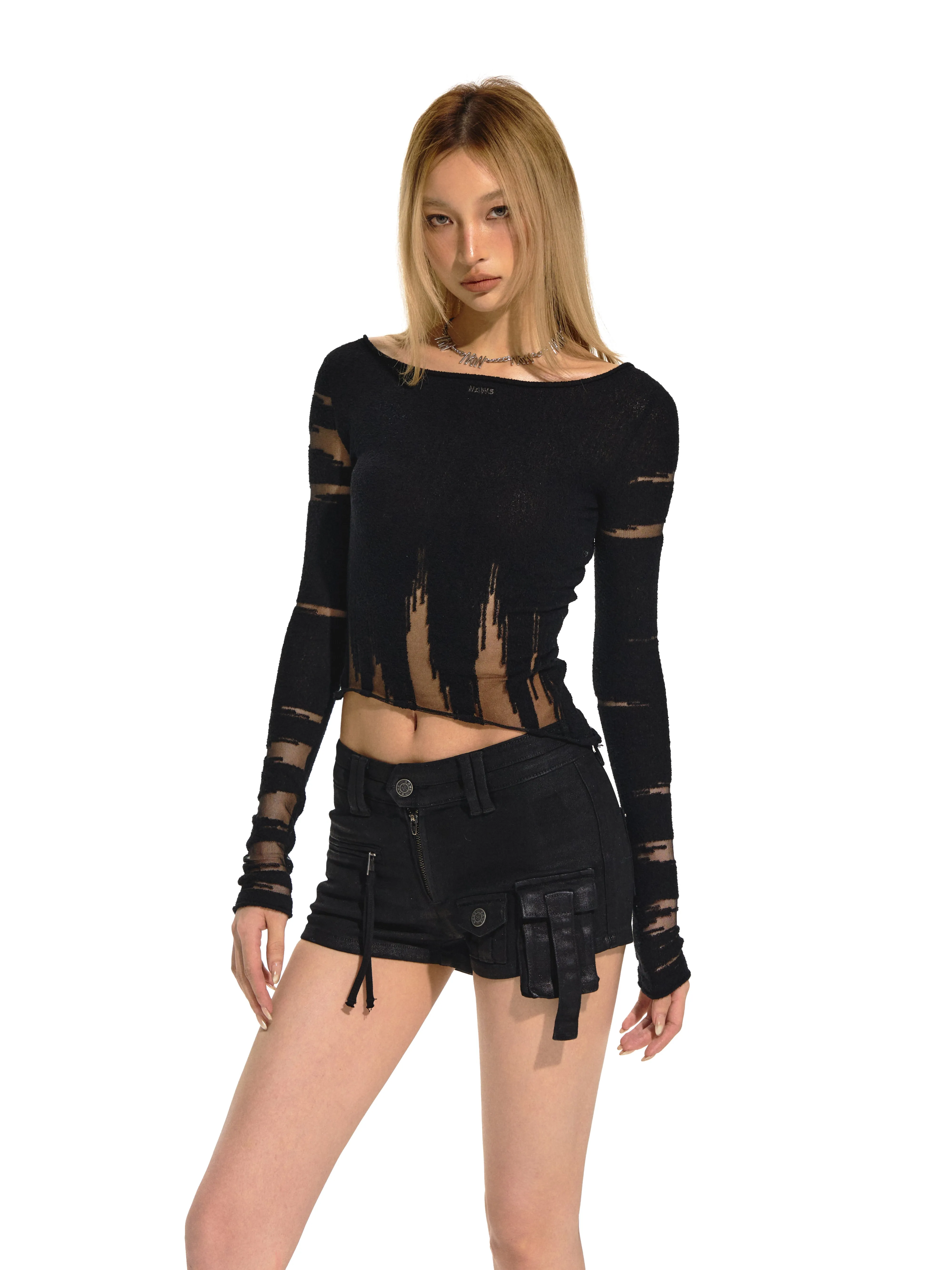 Black Burnout Knitwear