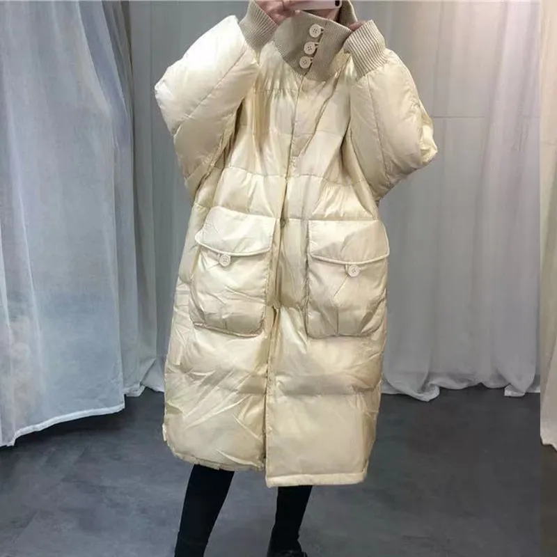 Black Friday Sales Winter Women Thick Warm 90% White Duck Down Long Parka Casual Female Pocket Zipper Snow Outwear Loose Down Jackets