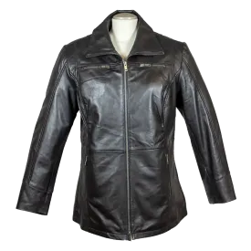 BOL Women's Long Zip Up Leather Jacket