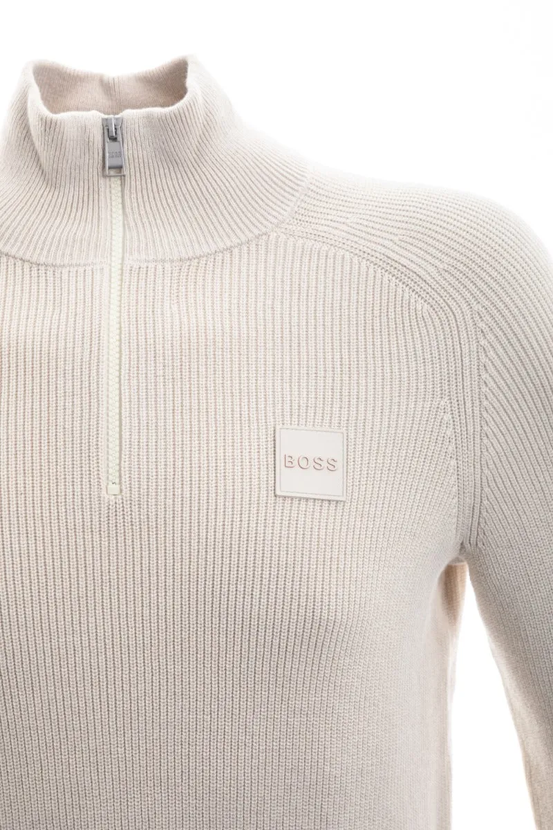 BOSS Knorsey Knitwear in Open White