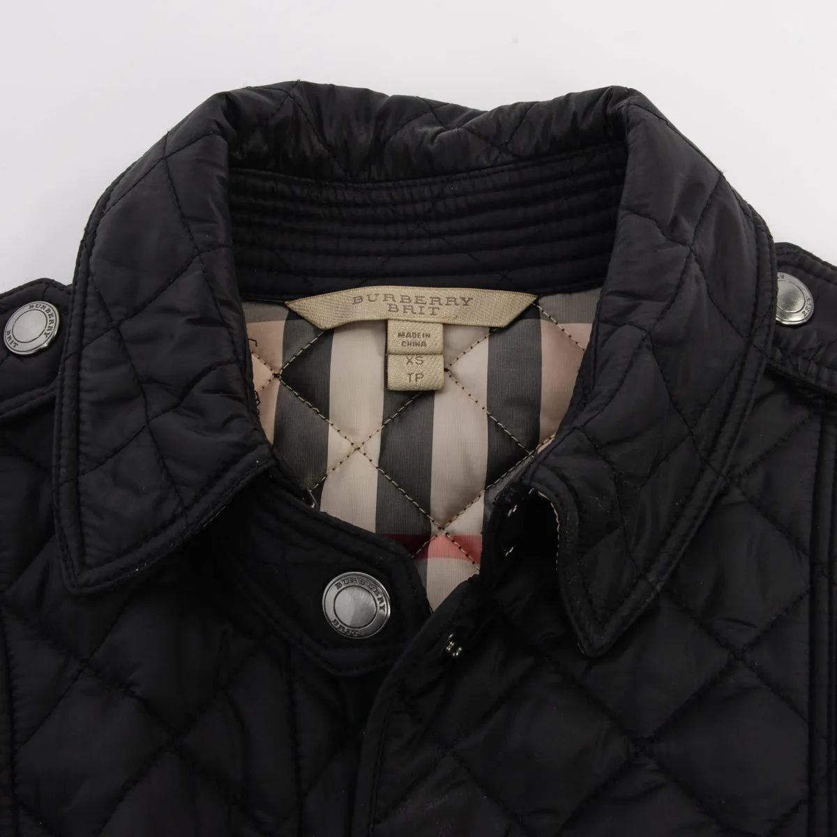 Burberry Brit Black Nylon Quilted Jacket XS