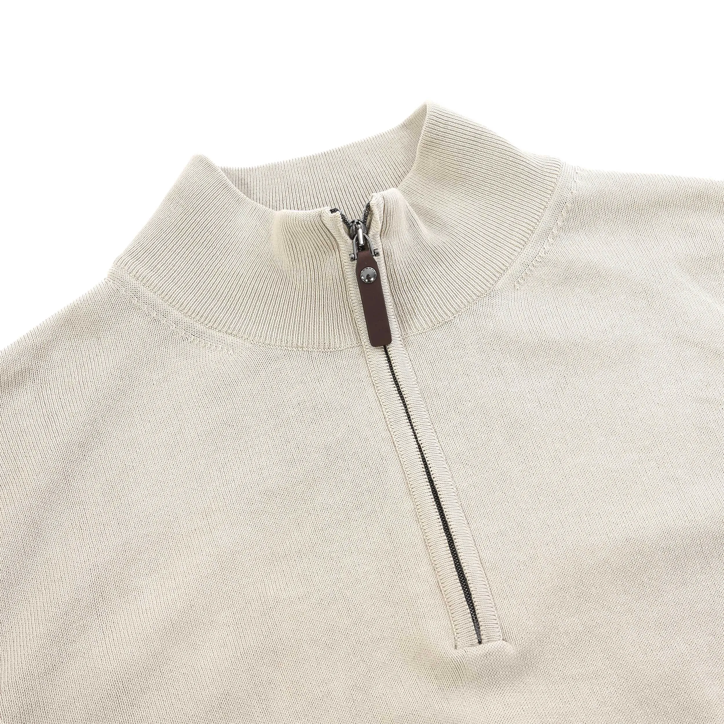 Canali 1/4 Zip Knitwear in Beige