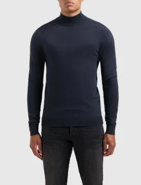 Essential Knitwear Mockneck Sweater | Navy