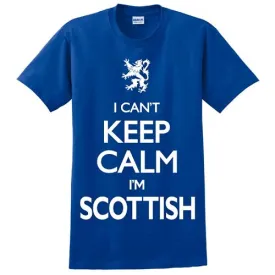 Gildan I Can't Keep Calm I'm Scottish Blue w/White T Shirt