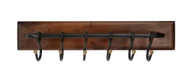 Glendo Iron & Wood Wall Rack in Medium Brown  3366016