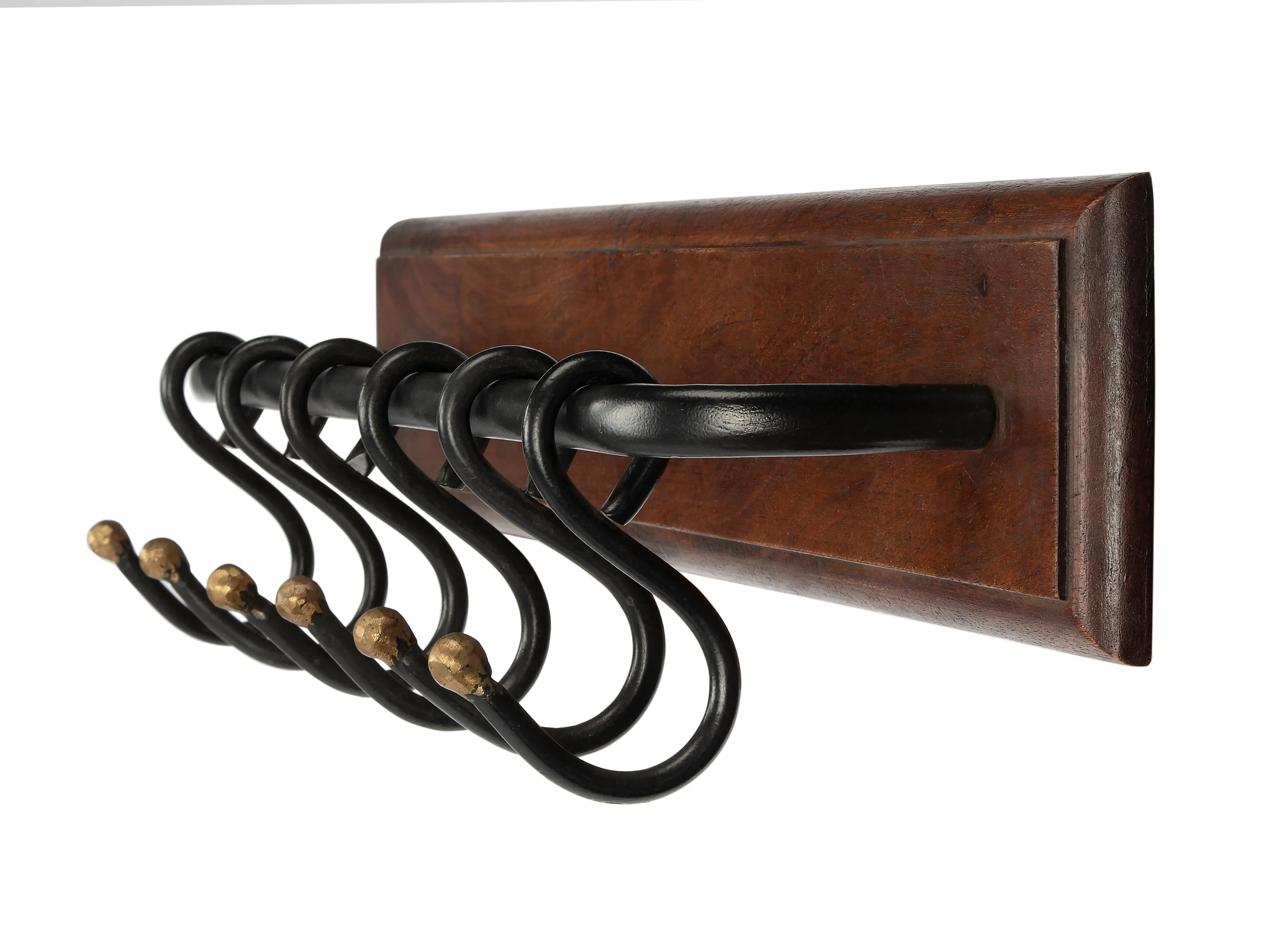 Glendo Iron & Wood Wall Rack in Medium Brown  3366016