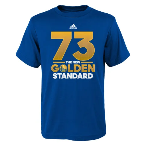 Golden State Warriors Adidas Blue 73 Wins Youth Shirt