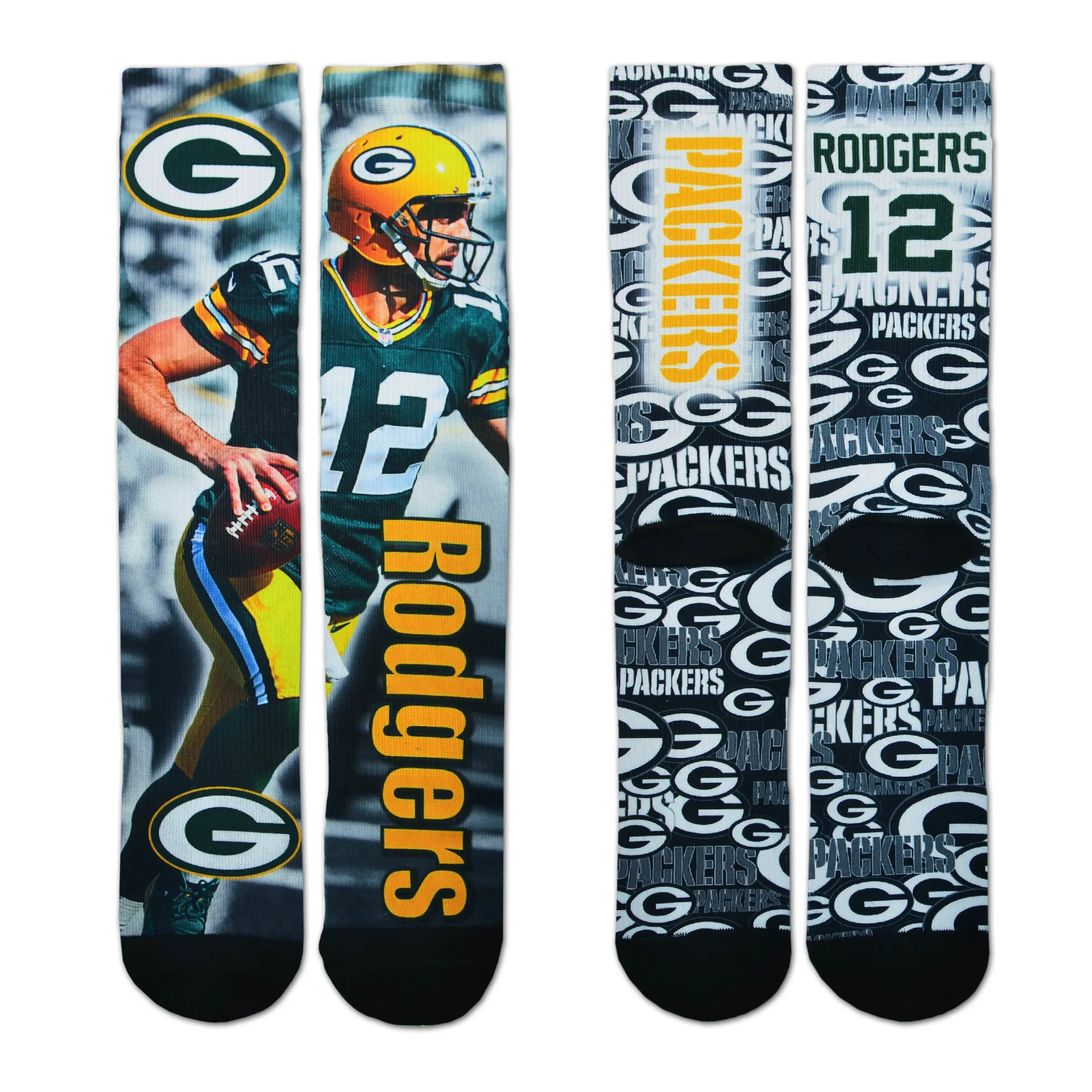 Green Bay Packers Player Montage Aaron Rodgers Socks