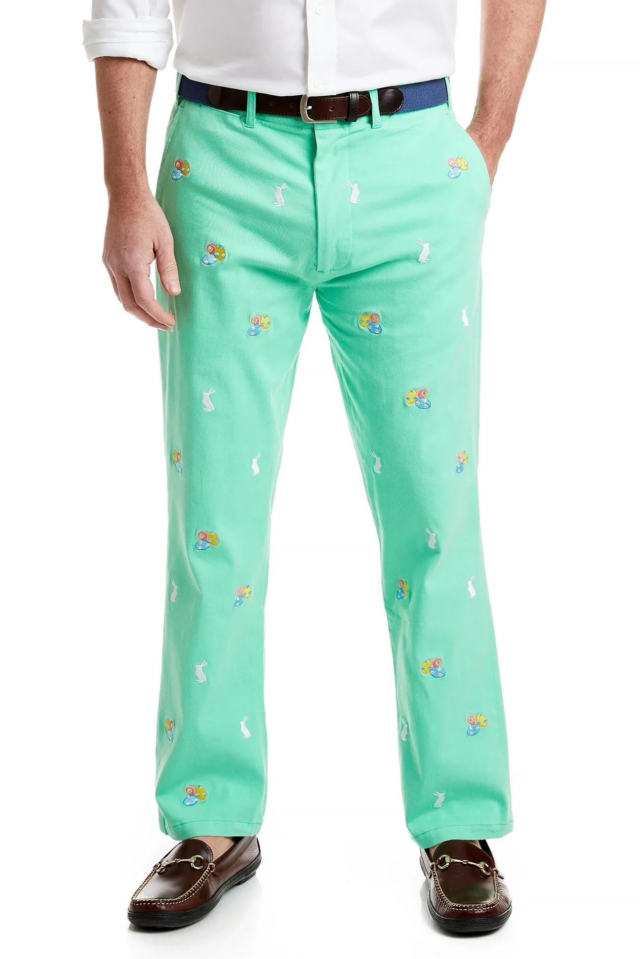 Harbor Pant Stretch Twill Spring Green with Easter Eggs & Bunny