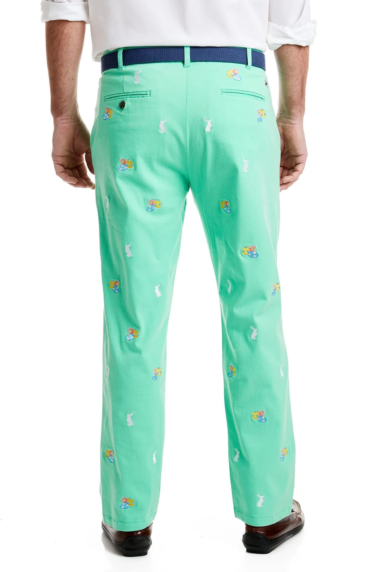 Harbor Pant Stretch Twill Spring Green with Easter Eggs & Bunny