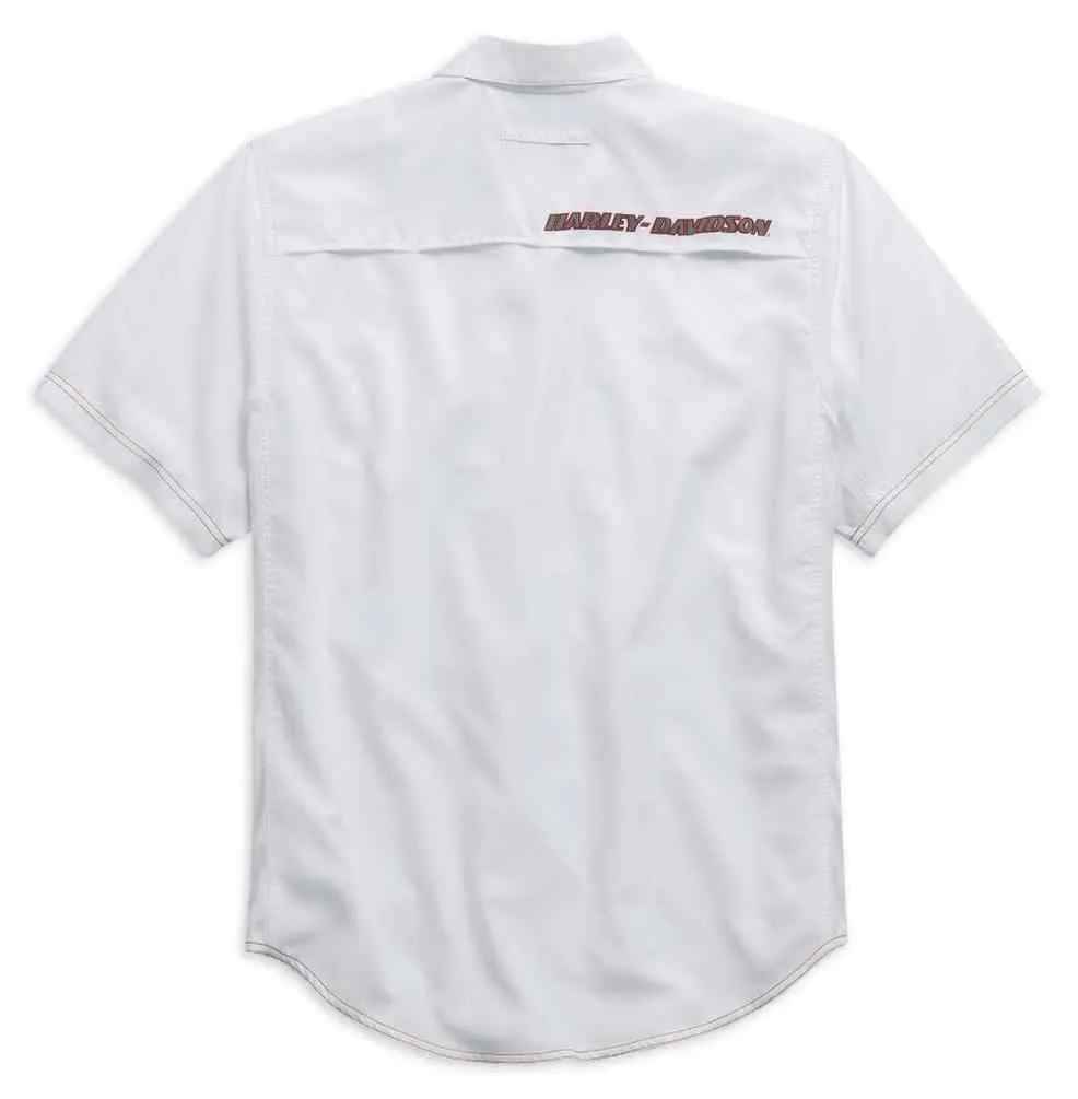 Harley-Davidson® Men's White Short Sleeve Performance Shirt - 99015-15VM