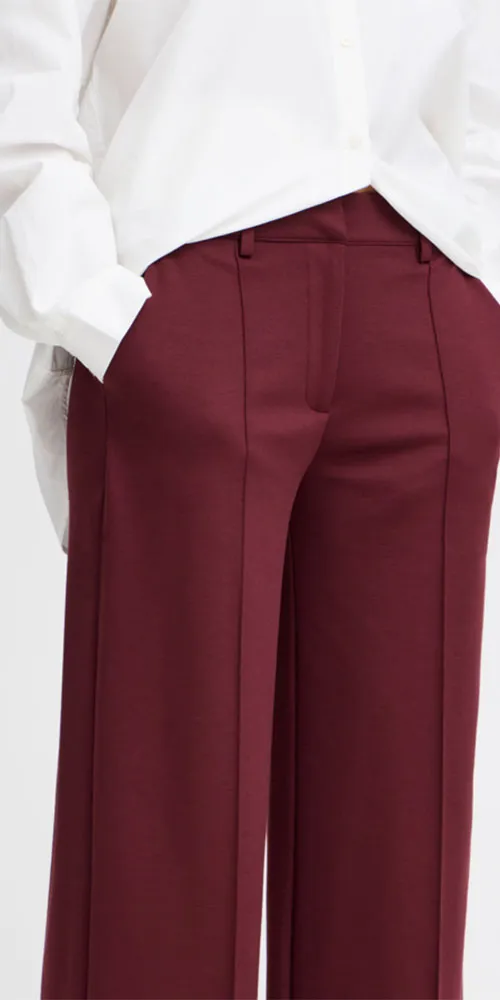 Ichi Ponte Knit Trousers, wine