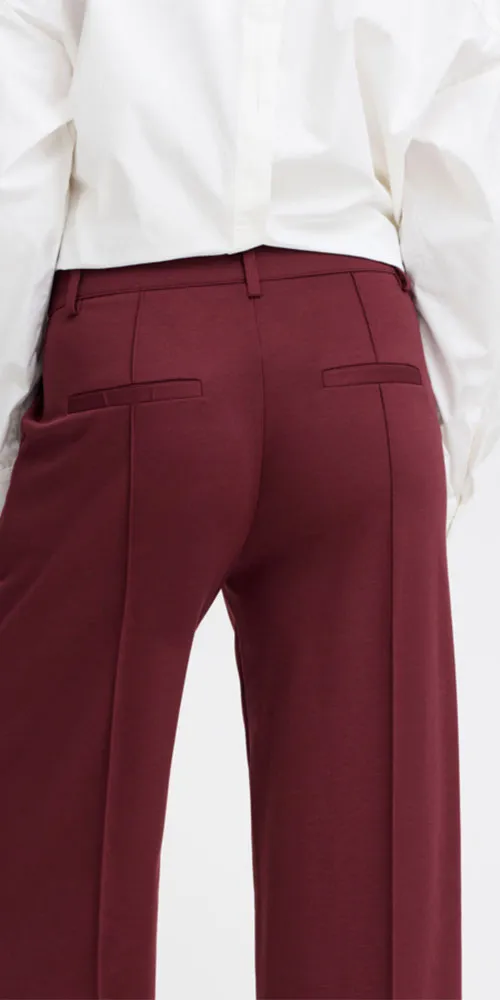 Ichi Ponte Knit Trousers, wine