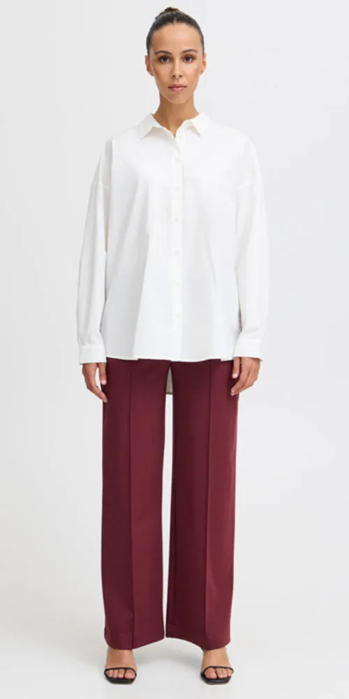 Ichi Ponte Knit Trousers, wine