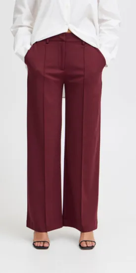 Ichi Ponte Knit Trousers, wine