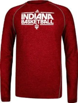 Indiana Hoosiers Adidas ClimaLite Red L/S Men's Shirt