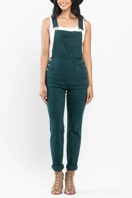 JB137 - DK TEAL DENIM OVERALLS