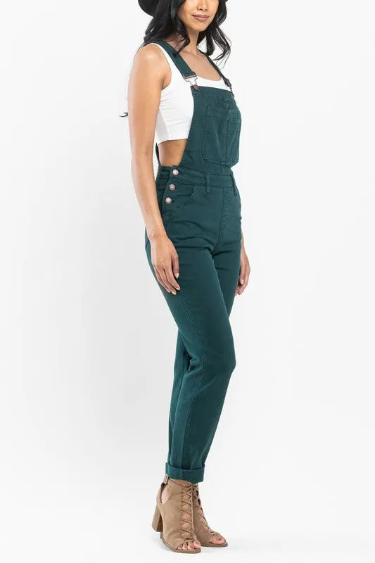 JB137 - DK TEAL DENIM OVERALLS