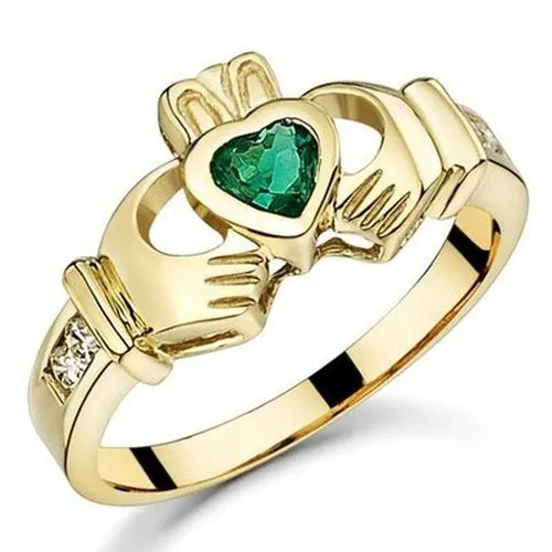 Kids 9ct CZ Claddagh Ring