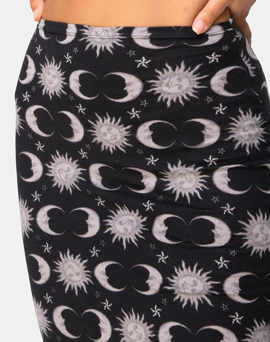 Kimmy Mini Skirt in Moonlight Black