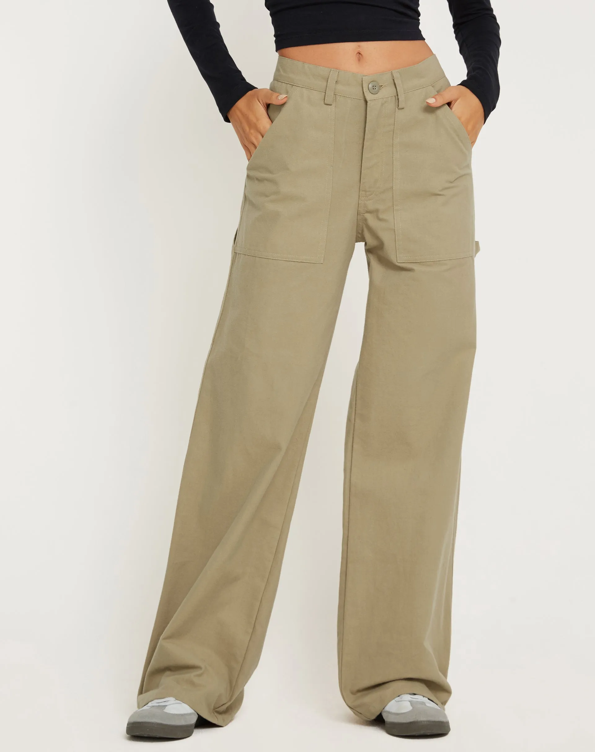 Kusnaedi Wide Leg Trouser in Stone