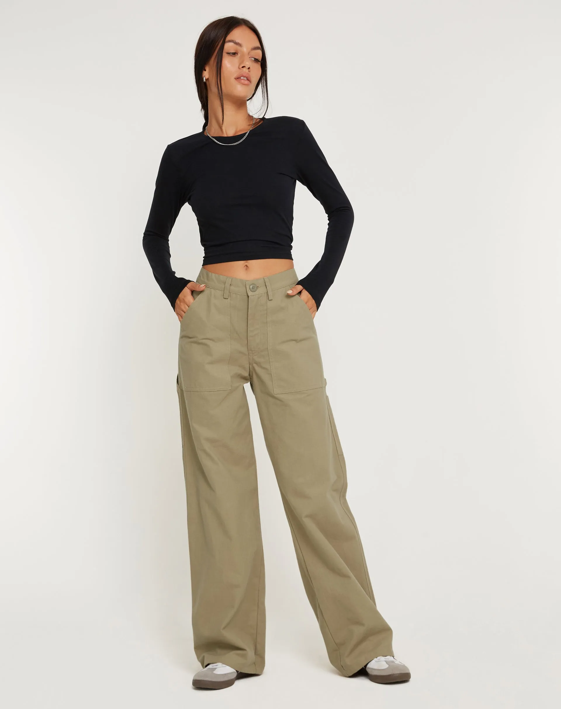 Kusnaedi Wide Leg Trouser in Stone