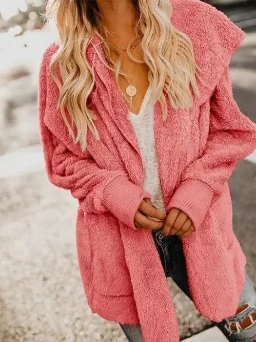 Long Sleeve Sweet Pockets Teddy Bear Coats