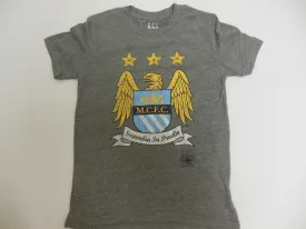 Manchester City Football Club M.C.F. C.  BPL Youth Gray Performance Adidas T-Shirt