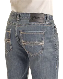 Men's Rock & Roll Rope Stitch Pistol Straight Leg Jean