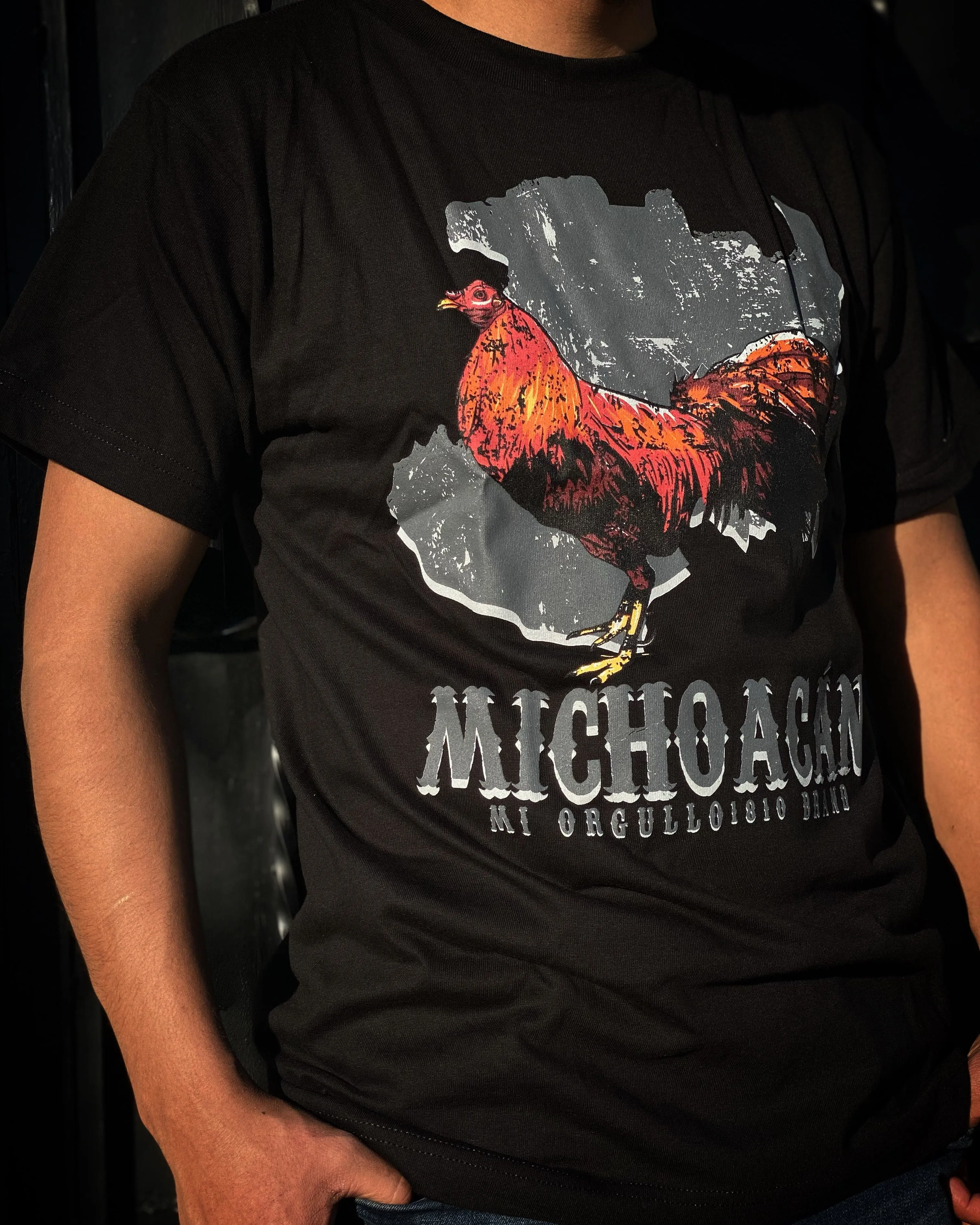 MICHOACÁN GALLERO BLACK T-SHIRT