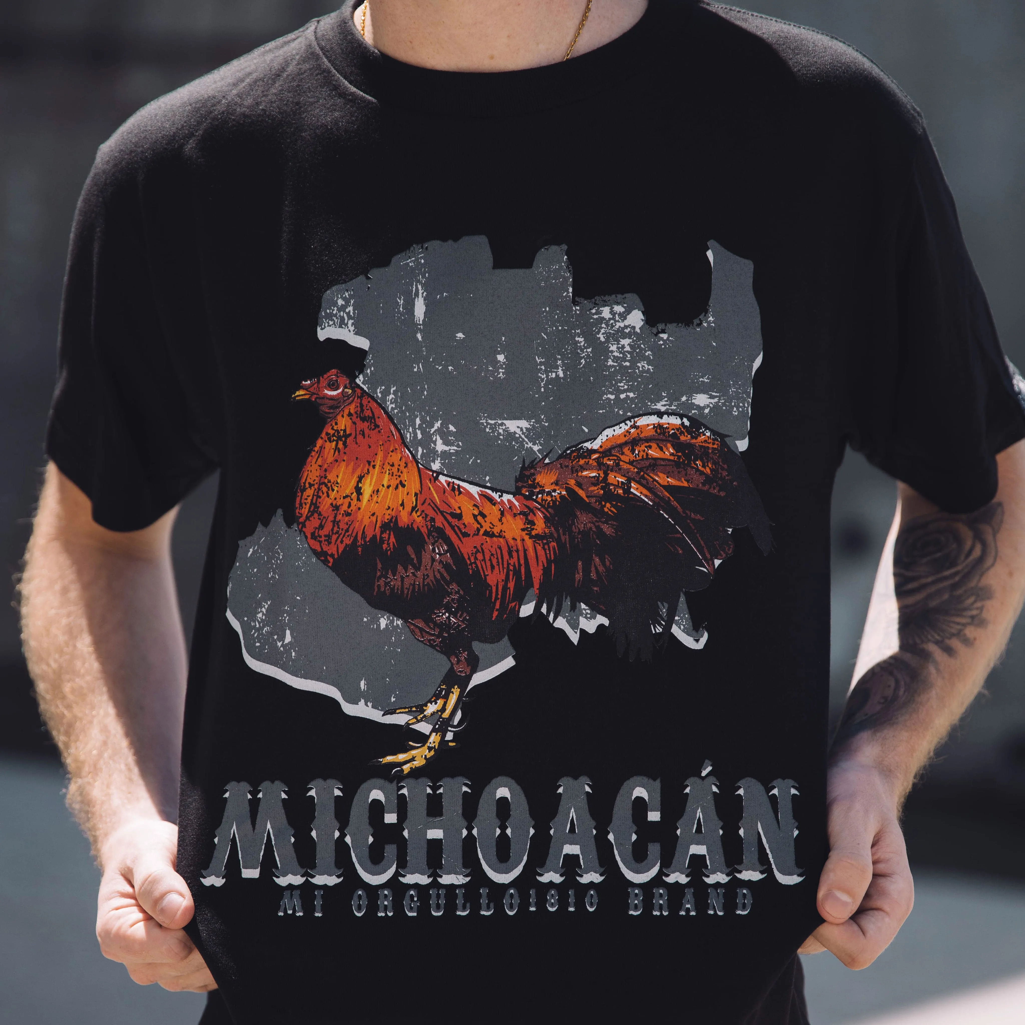 MICHOACÁN GALLERO BLACK T-SHIRT