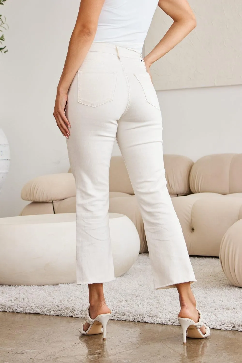 Mini Mia High Waist Raw Hem Jeans