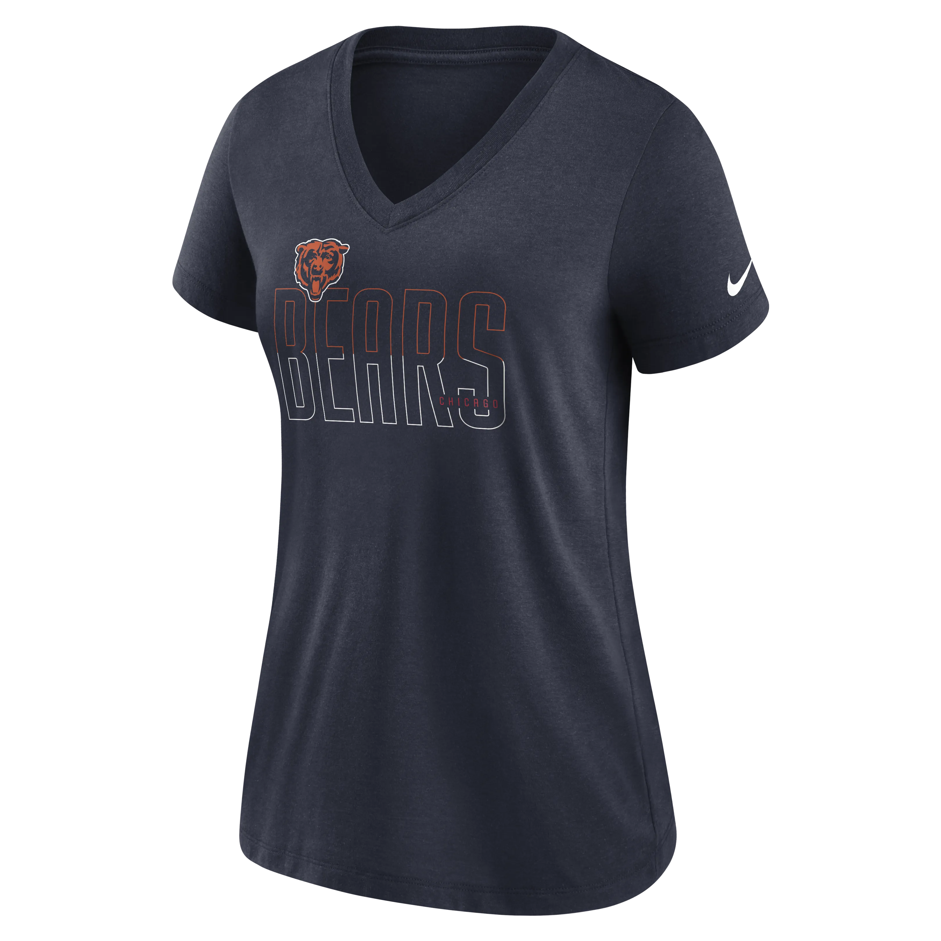 NFL Chicago Bears Women's Nike Tri-Blend Lockup V-Neck Tee