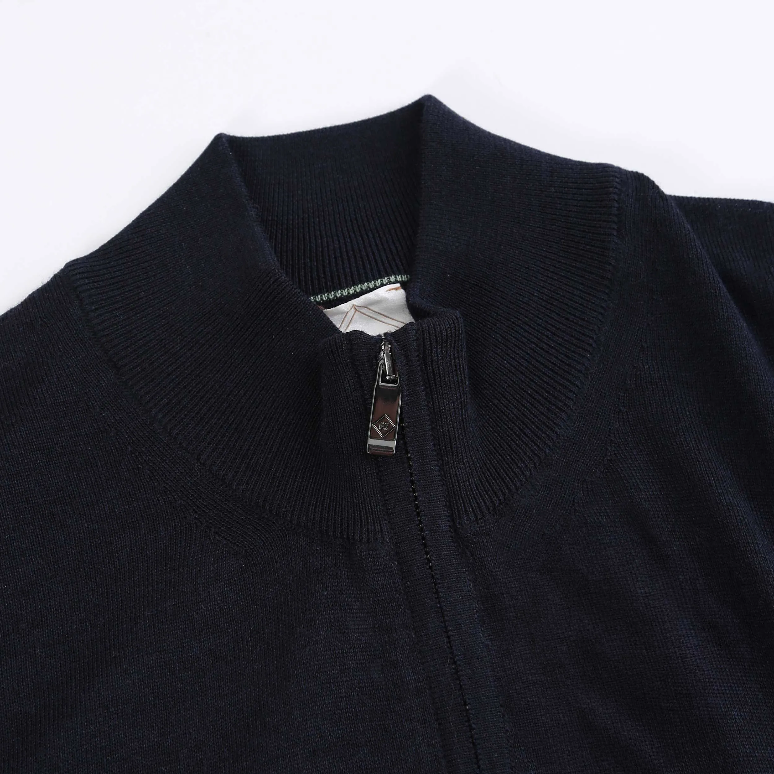 Pal Zileri Zip Thru Cardigan in Navy