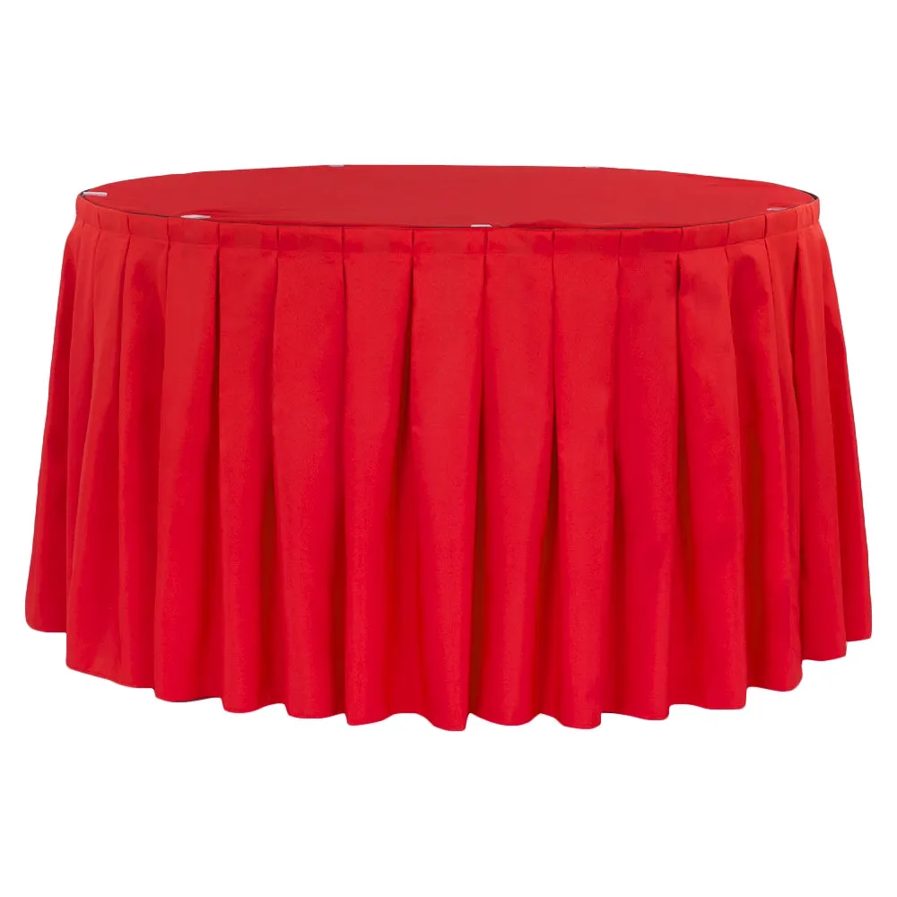 Polyester 17ft Table Skirt - Red