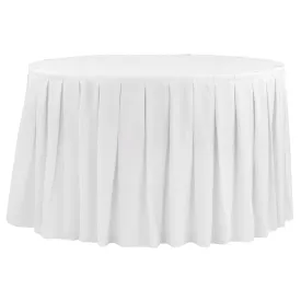 Polyester 17ft Table Skirt - White